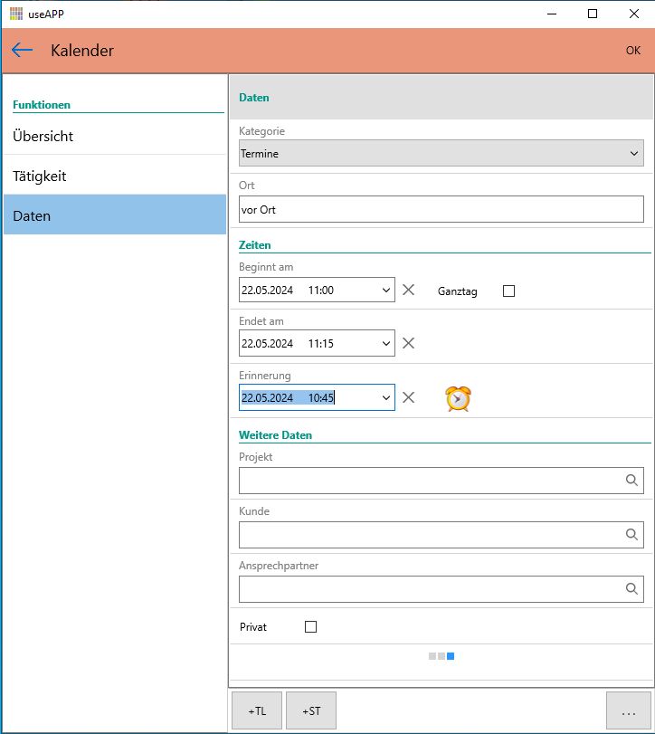 useApp-Kalender-Eintrag